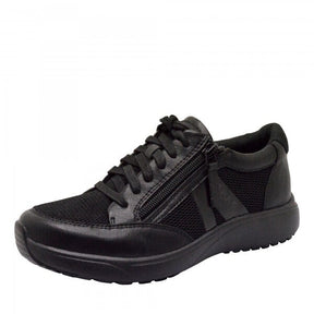 Alegria Traq Eazee Womens Athletic Shoes - All Black (Hiking Sneakers w/ Side Zip)