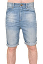 Crosshatch Mens Treyforth Trebor Jean Shorts in Light Denim