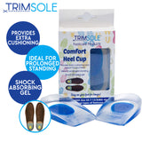 TRIMSOLE Mens Comfort Heel Cup Silicone Gel Pad Cushion Insoles Inserts  (1 Pair)