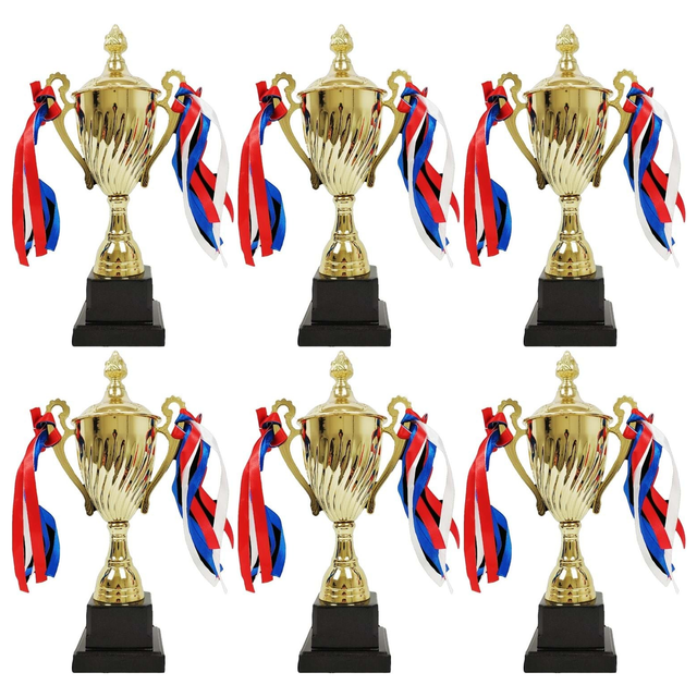 6x 30cm Gold Trophy Cup Bulk Pack - School Sports Day Winners/Events Award