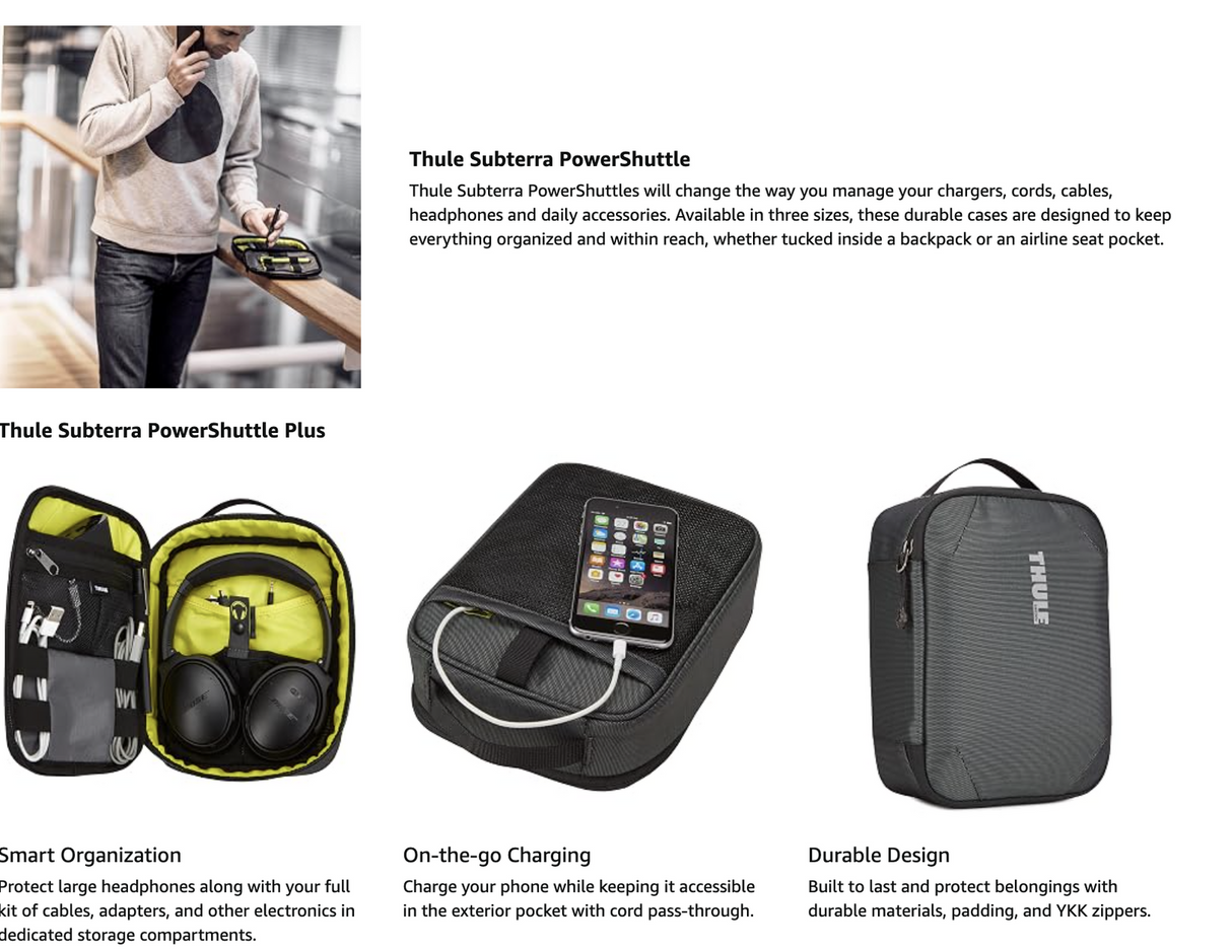 Thule Subterra PowerShuttle Plus Packing Cube - Black (Travel Organiser)