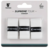 Tretorn Supreme Tour 3 Pack Overgrip Grip Tennis Pickleball Padel in White