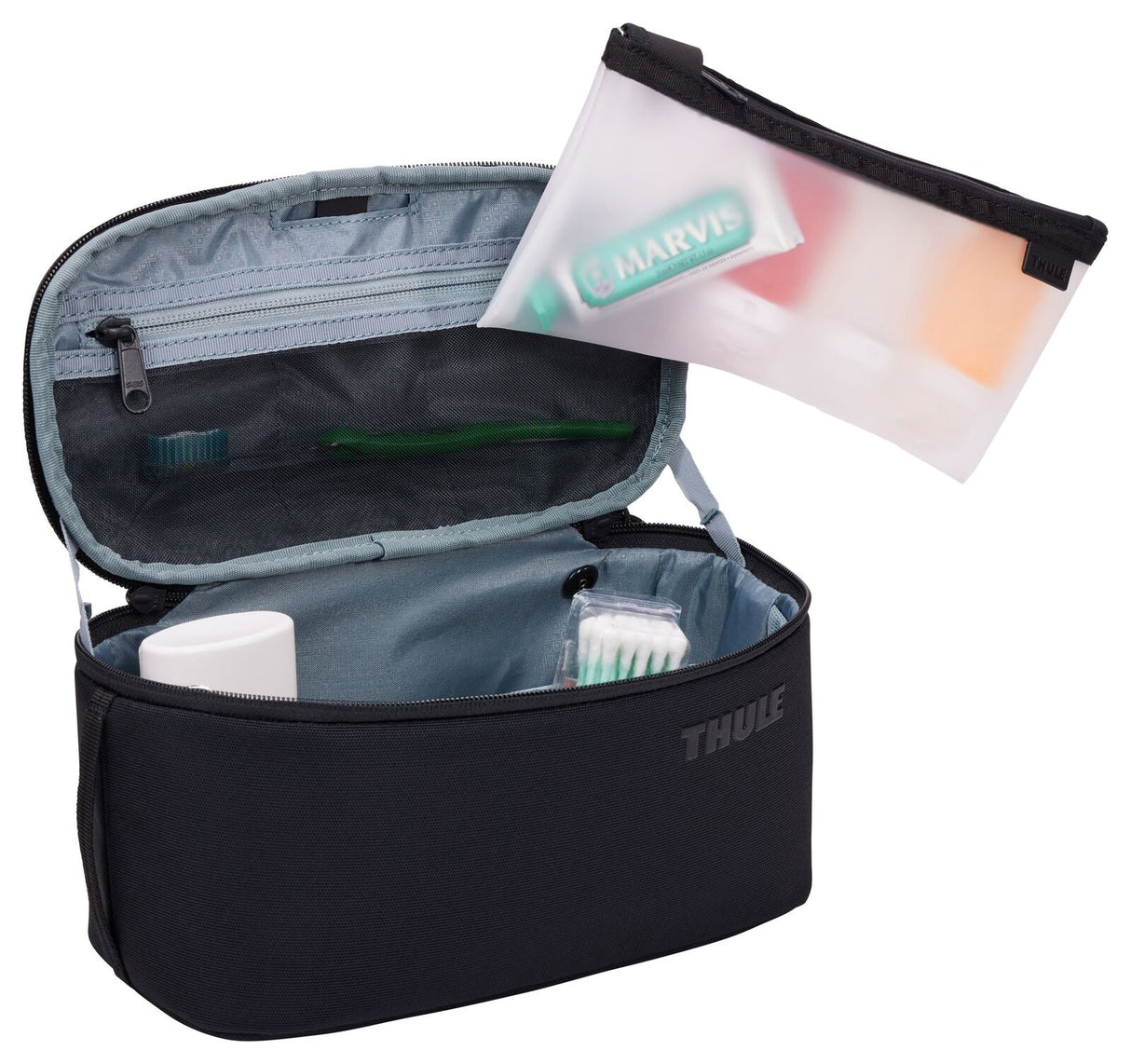 THULE Subterra Wipeable Toiletry Bag Travel Wash Kit w/ Removable TSA Pouch in Black