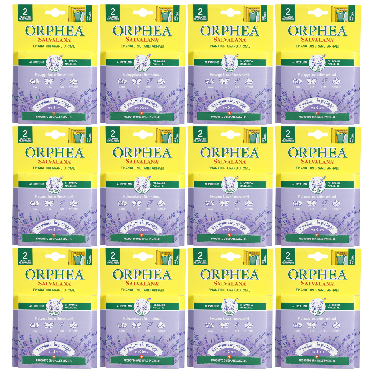 12x Orphea 2pcs Clothes Protector Scented Natural Diffuser Hanger Bulk Pack - Lavender (Closet/Wardrobe)
