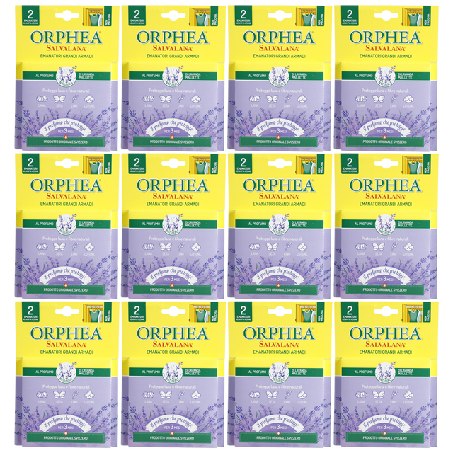 12x Orphea 2pcs Clothes Protector Scented Natural Diffuser Hanger Bulk Pack - Lavender (Closet/Wardrobe)