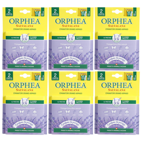 6x Orphea 2pcs Clothes Protector Scented Natural Diffuser Hanger Bulk Pack - Lavender (Closet/Wardrobe)