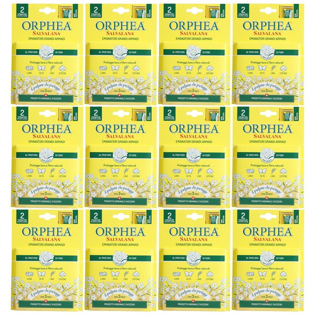 12x Orphea 2pcs Clothes Protector Scented Natural Diffuser Hanger Bulk Pack - Flower (Closet/Wardrobe)