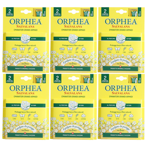 6x Orphea 2pcs Clothes Protector Scented Natural Diffuser Hanger Bulk Pack - Flower (Closet/Wardrobe)