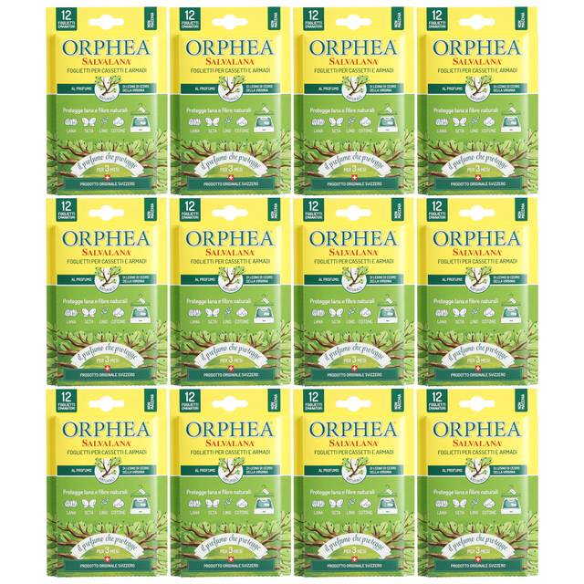 12x Orphea 12pcs Clothes Protector Scented Strips Bulk Pack - Virginian Cedarwood (Drawers/Closets)