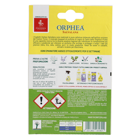 Orphea 12pcs Clothes Protector Virginian Cedarwood Scented Strips for Drawers/Closets