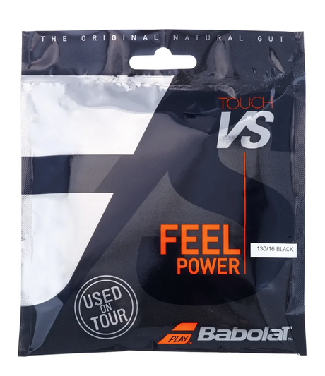 Babolat Touch VS Natural Gut Tennis String 130/16 - 12m Full Set - Black