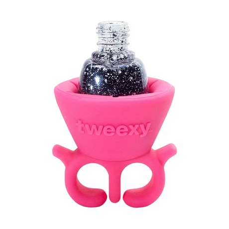Tweexy Nail Polish Bottle Holder Washable Wearable Ring Silicone - Bonbon Pink