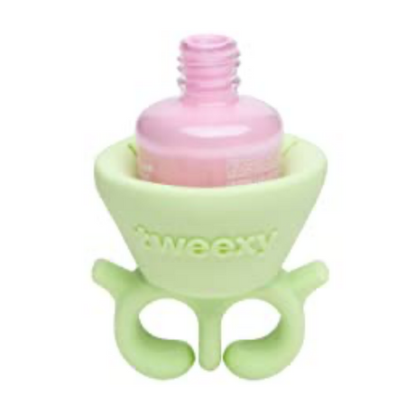 Tweexy Nail Polish Bottle Holder Washable Wearable Ring Silicone - California Green