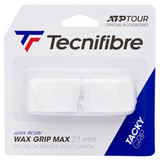 Tecnifibre Wax Tennis Replacement Grip Max Tacky Grip 2.1mm - Strong Tackiness in White