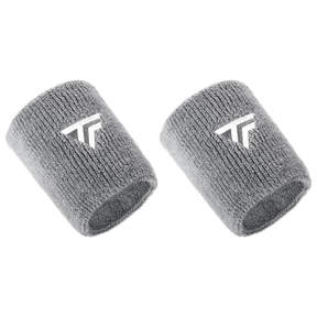 2x Tecnifibre XL Cotton Wristband Pack - Silver (Tennis & Squash Sweatband)