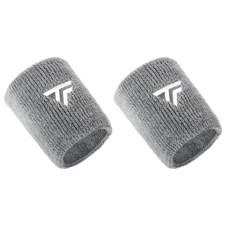 2x Tecnifibre XL Cotton Wristband Pack - Silver (Tennis & Squash Sweatband)