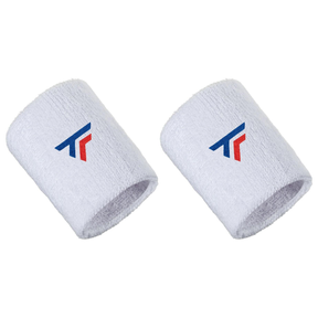 2x Tecnifibre XL Cotton Wristband Pack - White (Tennis & Squash Sweatband)