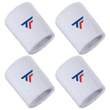 4x Tecnifibre XL Cotton Wristband Bulk Pack - White (Tennis & Squash Sweatband)