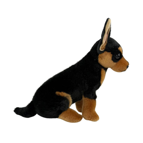 Bocchetta Taco 25cm Sitting Chihuahua Plush Toy - Black/Tan (Realistic Stuffed Animal Dog Gift)