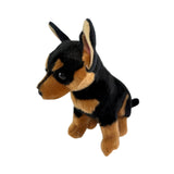 Bocchetta Taco 25cm Sitting Chihuahua Plush Toy - Black/Tan (Realistic Stuffed Animal Dog Gift)