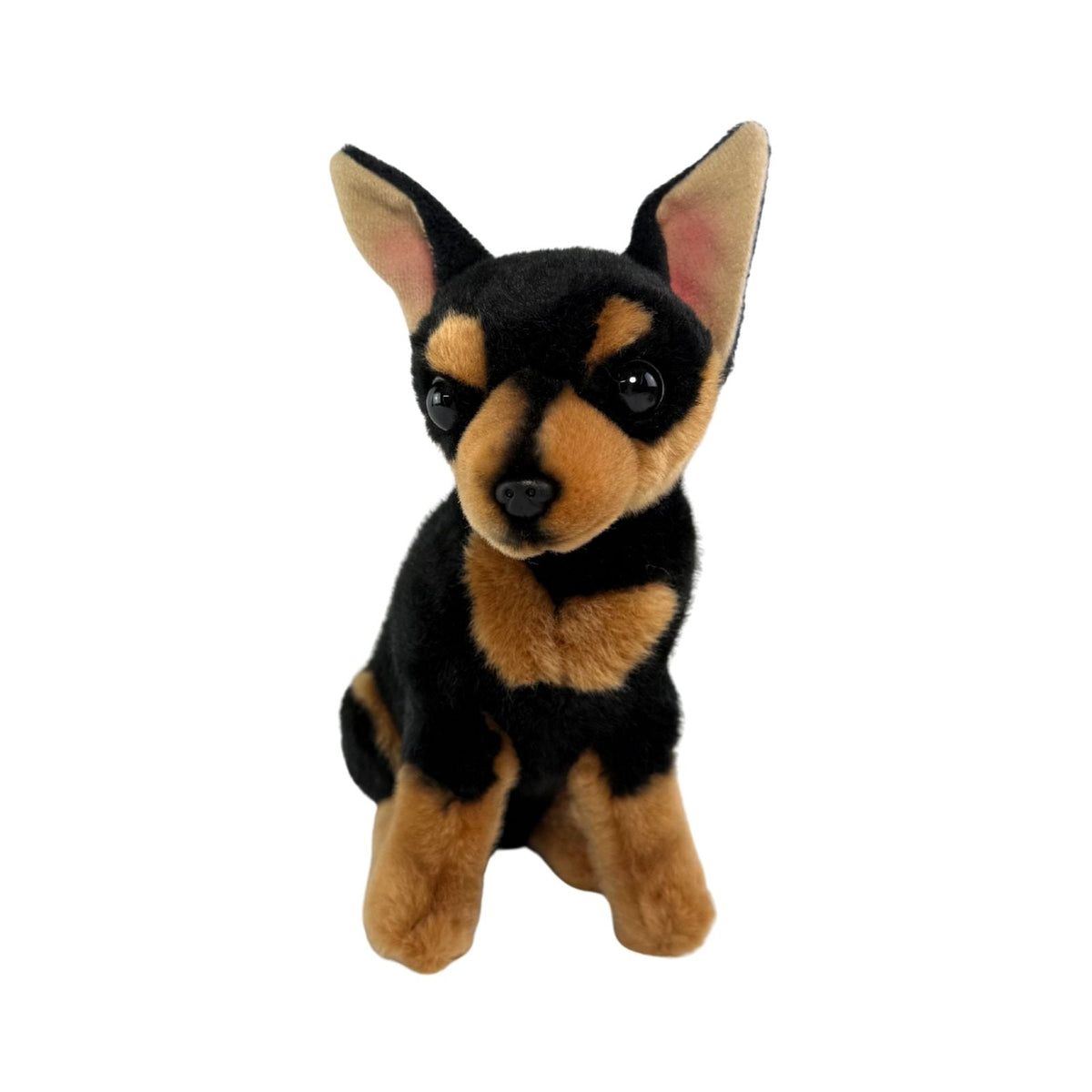 Bocchetta Taco 25cm Sitting Chihuahua Plush Toy - Black/Tan (Realistic Stuffed Animal Dog Gift)