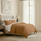 Renee Taylor Washed Linen Cotton Quilt Cover Set - Terracotta