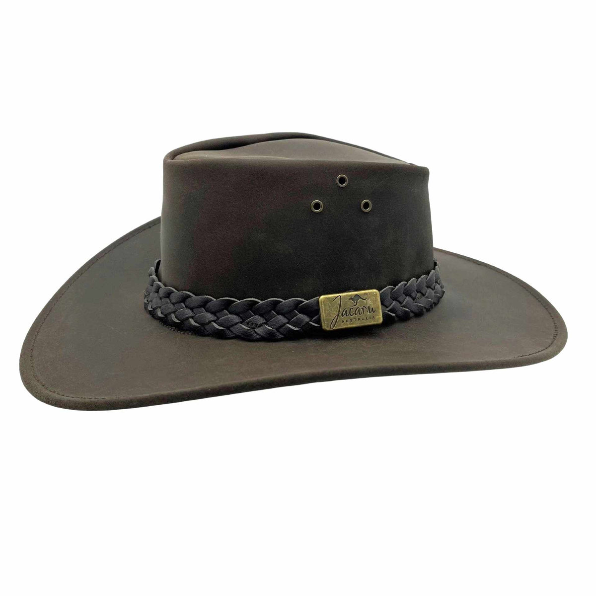 Jacaru 1011 Tiger King Leather Hat - Brown (Water Resistant & UPF 50+ Made in Australia)