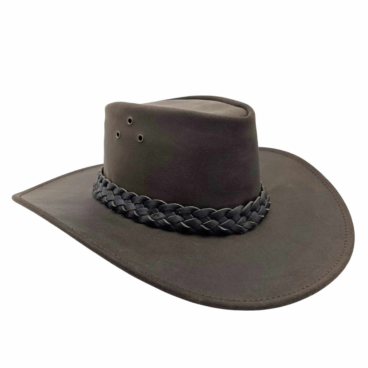 Jacaru 1011 Tiger King Leather Hat - Brown (Water Resistant & UPF 50+ Made in Australia)