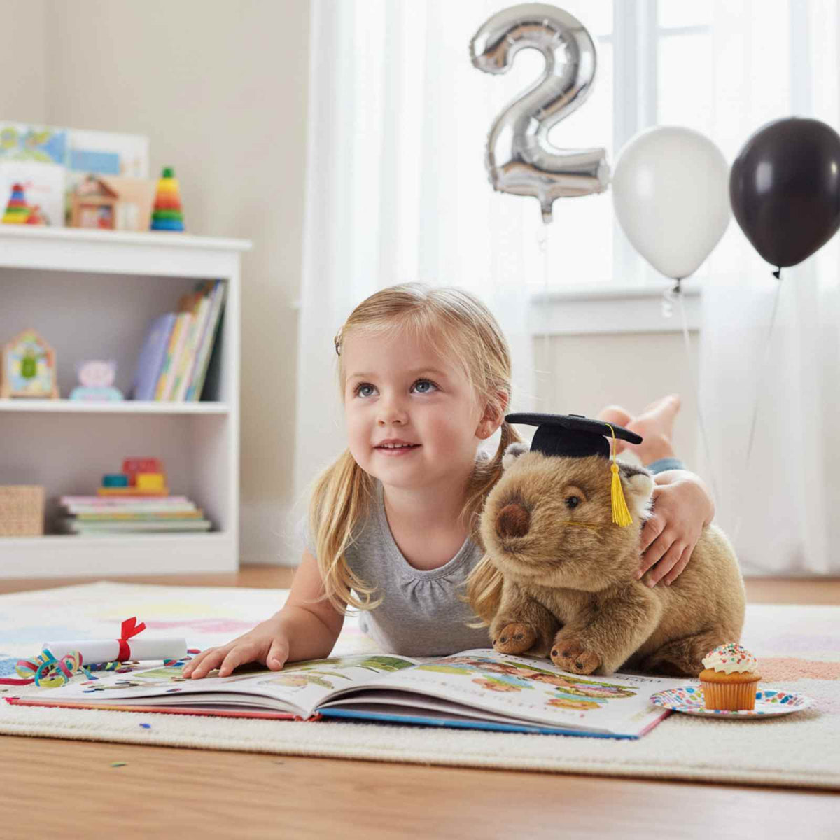 Bocchetta Tina 28cm Graduation Wombat Plush Toy (Stuffed Animal Grad Gift)