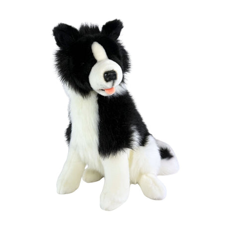 Bocchetta Tommy 35cm Sitting Border Collie Plush Toy (Realistic Stuffed Animal Dog Gift)