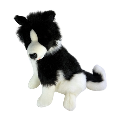 Bocchetta Tommy 35cm Sitting Border Collie Plush Toy (Realistic Stuffed Animal Dog Gift)