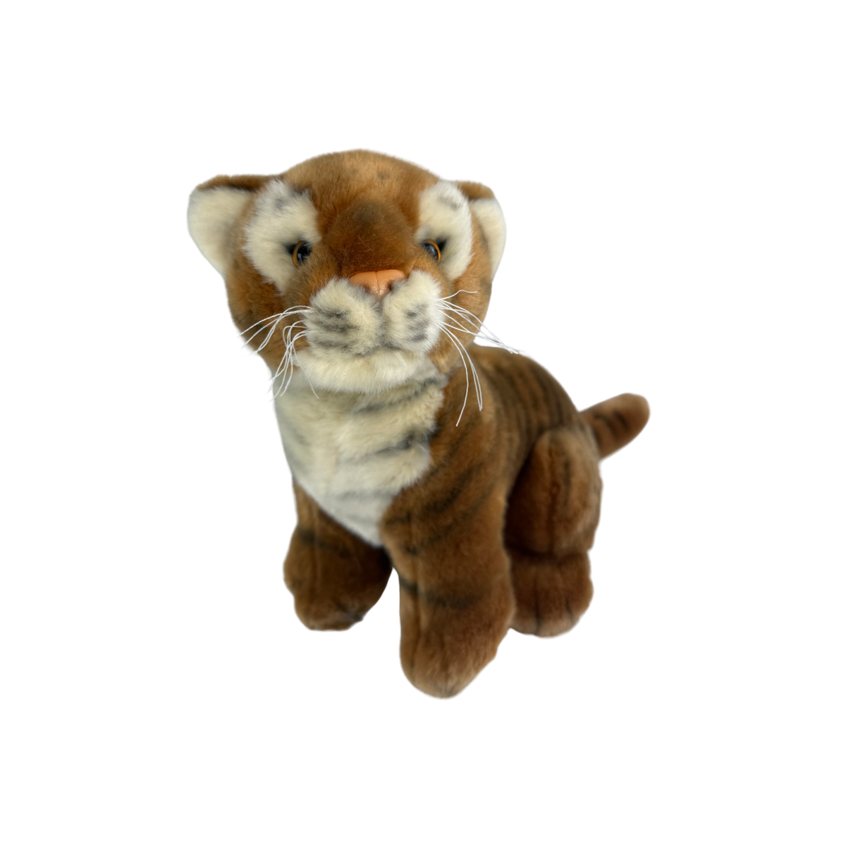 Bocchetta Tony 26cm Sitting Tiger Plush Toy - Brown (Realistic Stuffed Animal Wildlife Gift)