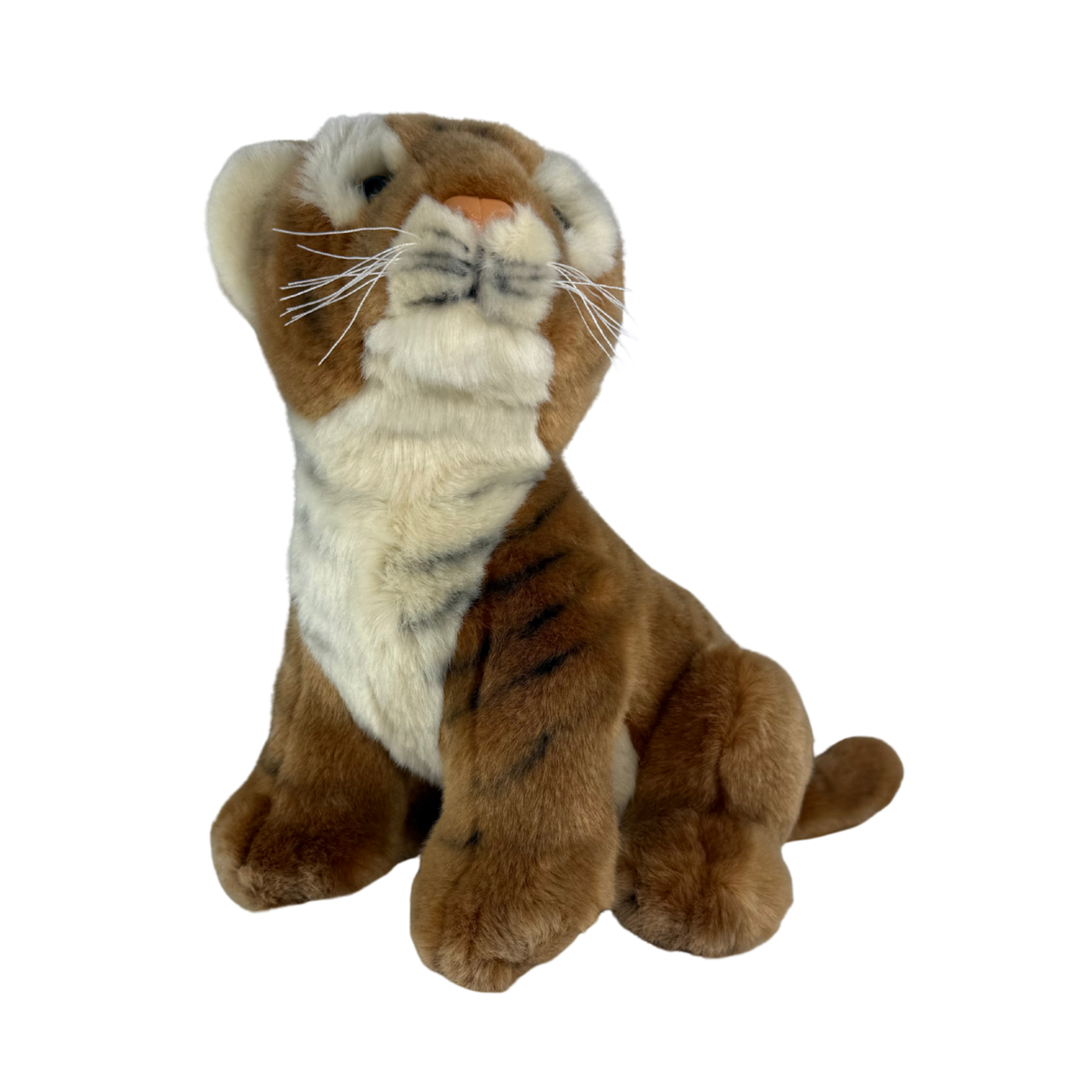 Bocchetta Tony 26cm Sitting Tiger Plush Toy - Brown (Realistic Stuffed Animal Wildlife Gift)
