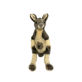 Bocchetta Tracy 26cm Grey Kangaroo with Joey Plush Toy (Australian Stuffed Animal Souvenir Gift)