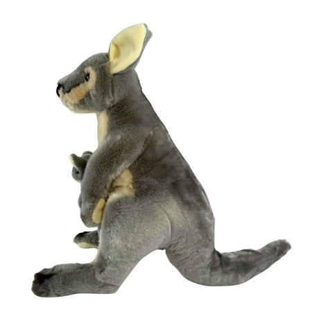 Bocchetta Trudy 38cm Eastern Grey Kangaroo with Joey Plush Toy (Australian Stuffed Animal Souvenir Gift)