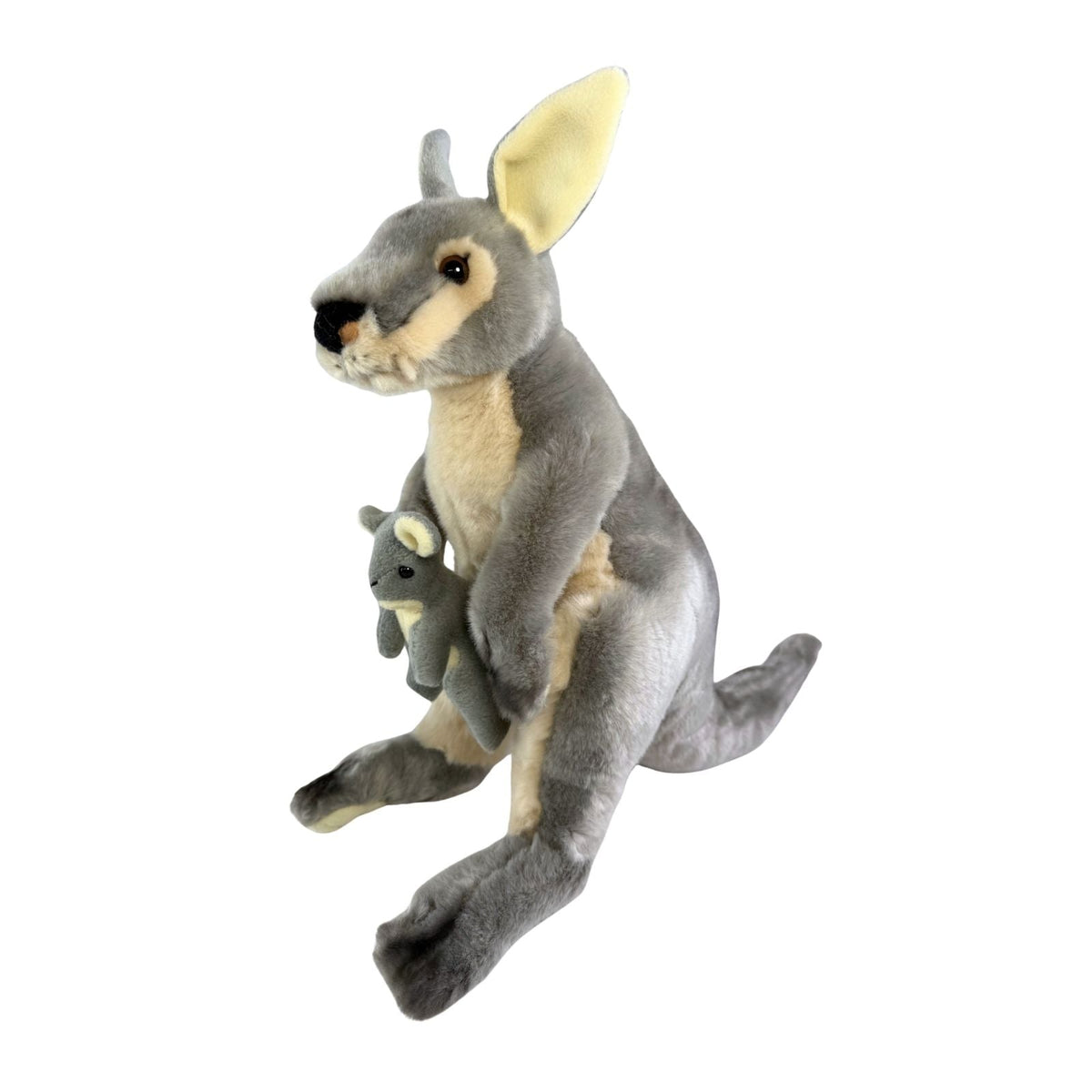 Bocchetta Trudy 38cm Eastern Grey Kangaroo with Joey Plush Toy (Australian Stuffed Animal Souvenir Gift)