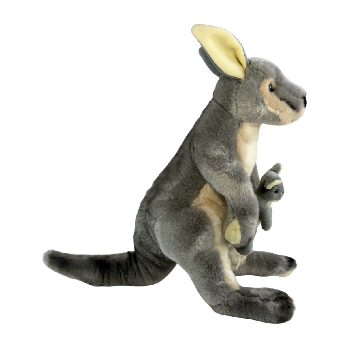 Bocchetta Trudy 38cm Eastern Grey Kangaroo with Joey Plush Toy (Australian Stuffed Animal Souvenir Gift)
