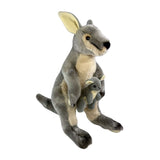 Bocchetta Trudy 38cm Eastern Grey Kangaroo with Joey Plush Toy (Australian Stuffed Animal Souvenir Gift)