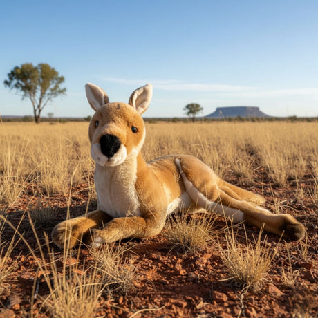 Bocchetta Tully 47cm Lying Red Kangaroo Plush Toy (Australian Stuffed Animal Souvenir Gift)