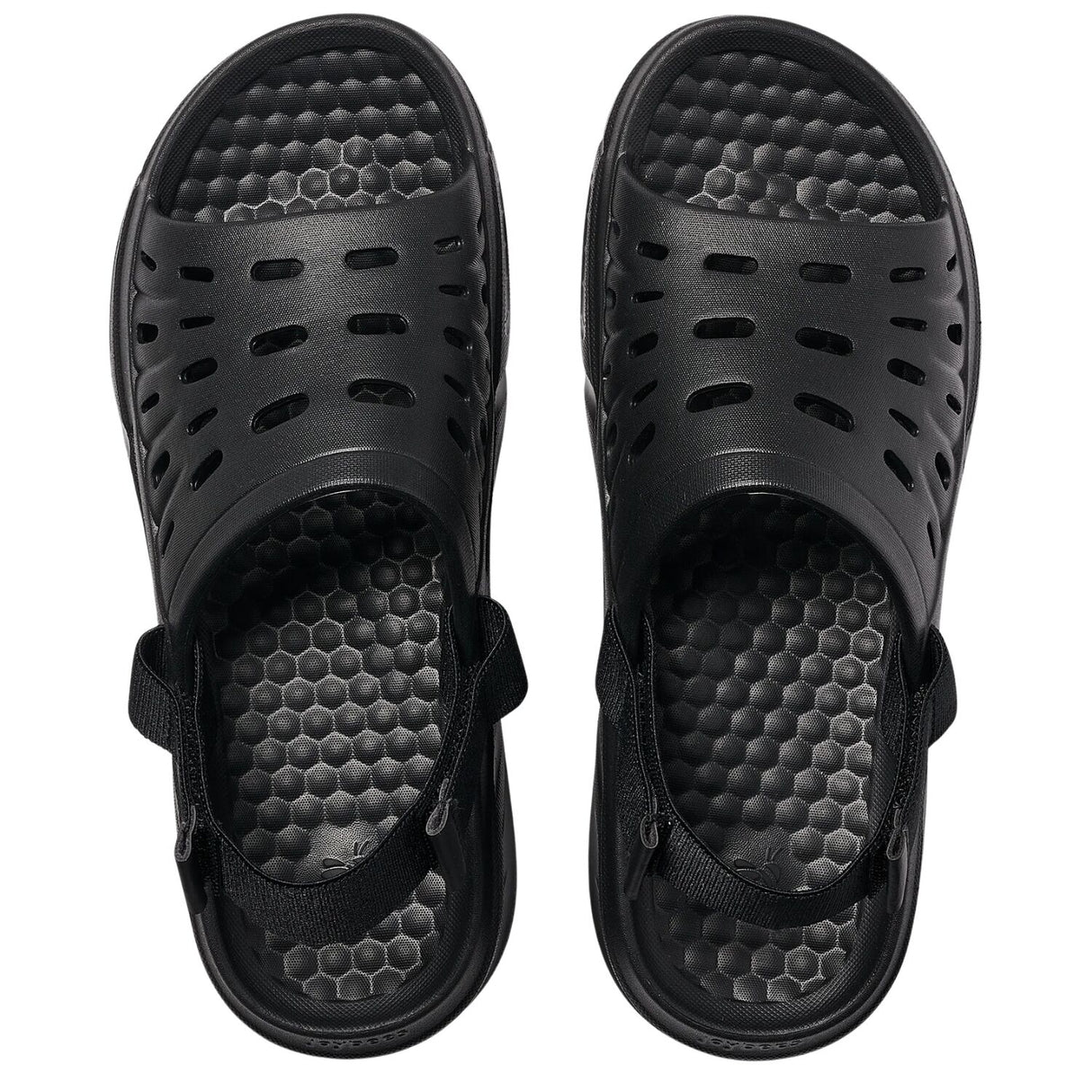 Joybees Adults Trekking Slide Lightweight Adjustable Strap Waterproof Comfort Sandal in Solid Coal