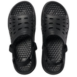 Joybees Adults Trekking Slide Lightweight Adjustable Strap Waterproof Comfort Sandal in Solid Coal