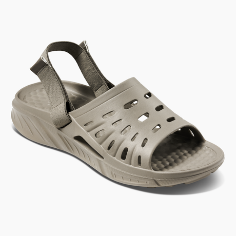 Joybees Adults Trekking Slide Flip Flop Thongs Water Aqua Shoes in Grey/Green - Womens US 15 / Mens US 13