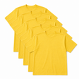 5x Mens Plain 100% Cotton Loose Fit Yellow T-Shirt Bulk Pack - Basic Baggy Top