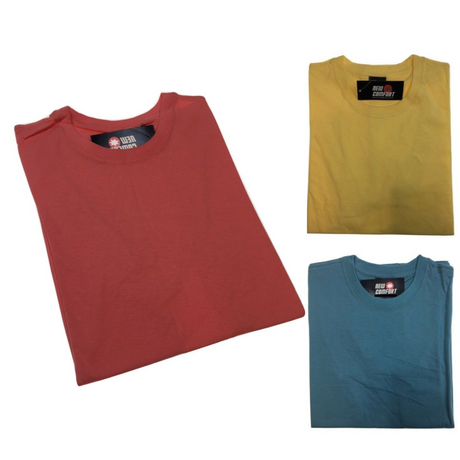 5x Plain T Shirt 100% COTTON Basic Blank Tee Mens Ladies Casual BULK Adults - Blue