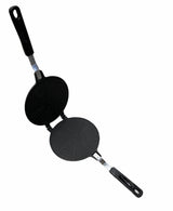 18cm Non-Stick Cast Aluminium Waffle Maker - Black (Pancake Breakfast Making)