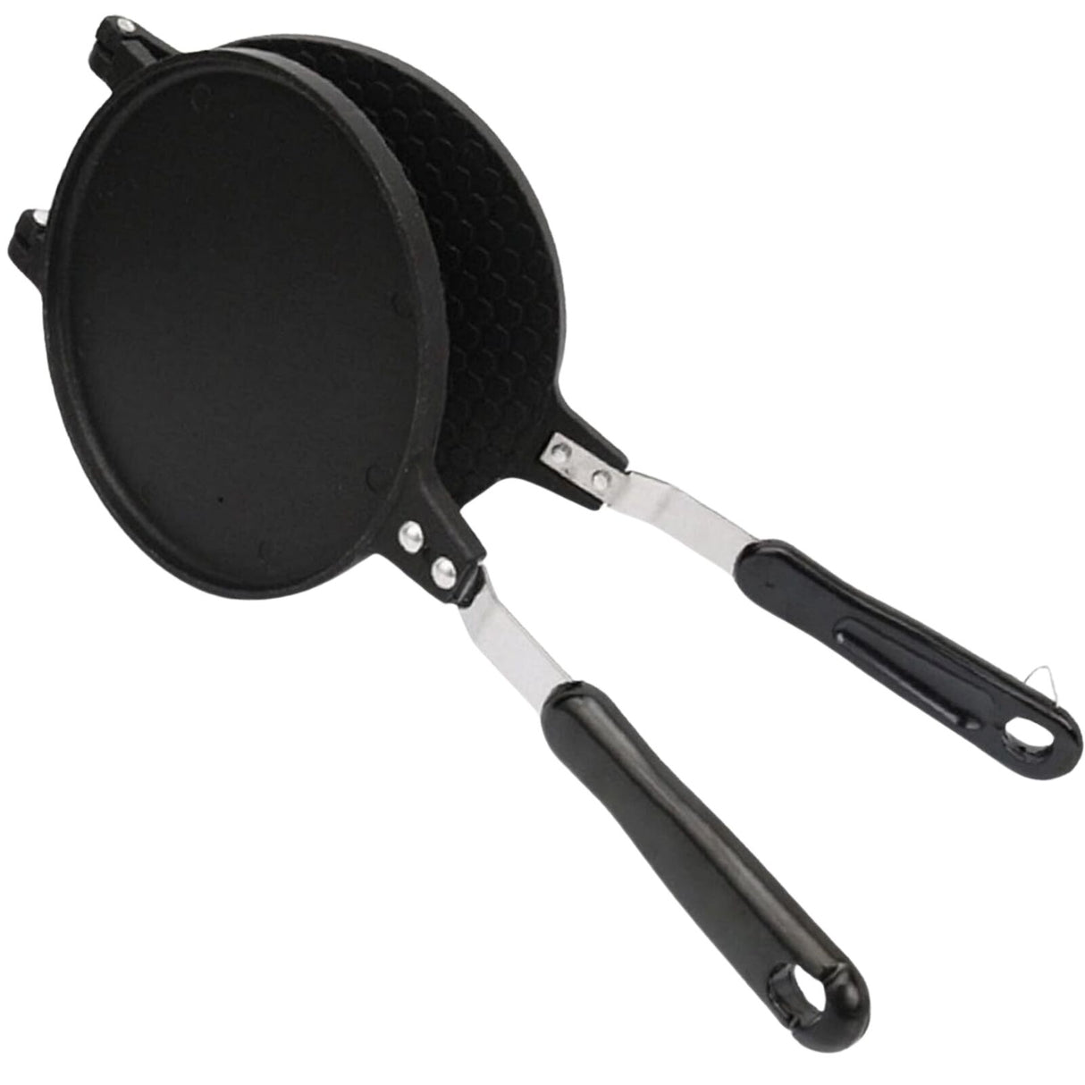 18cm Non-Stick Cast Aluminium Waffle Maker - Black (Pancake Breakfast Making)