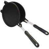 18cm Non-Stick Cast Aluminium Waffle Maker - Black (Pancake Breakfast Making)