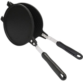18cm Non-Stick Cast Aluminium Waffle Maker - Black (Pancake Breakfast Making)