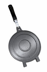 18cm Non-Stick Cast Aluminium Waffle Maker - Black (Pancake Breakfast Making)