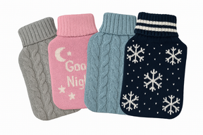 HOT WATER BOTTLE KNITTED COVER ONLY Winter Warm Soft Bag Relaxing Warm - Assorted